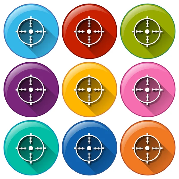 Round icons with a target chart — Stock Vector