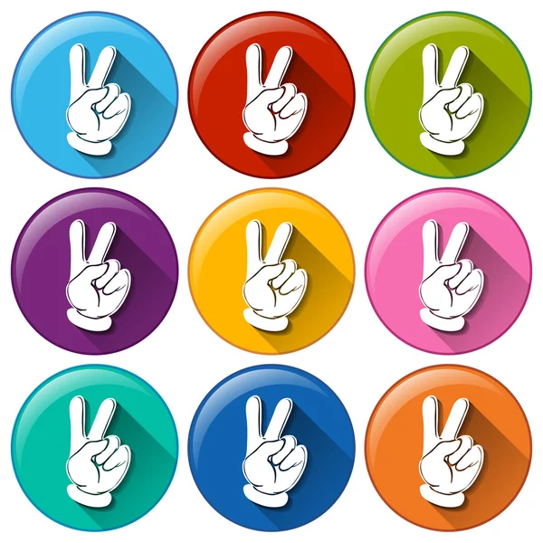 Round icons with hands — Stock Vector