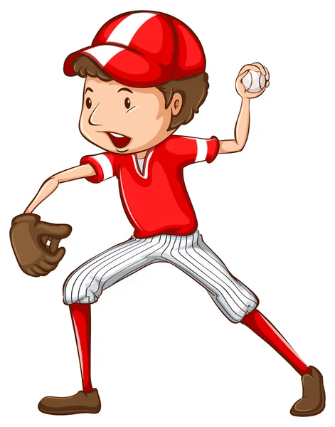 Un giocatore di baseball maschile — Vettoriale Stock