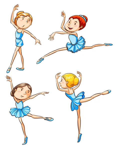 Coloured sketches of the ballet dancers — Stock Vector