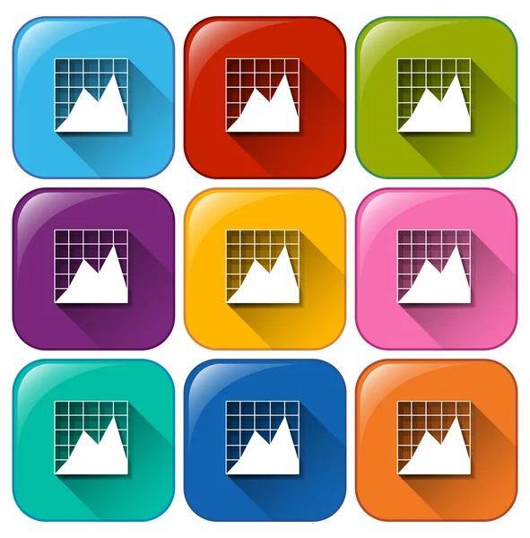 Botões com gráficos — Vetor de Stock