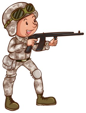 Bir askerin basit çizim