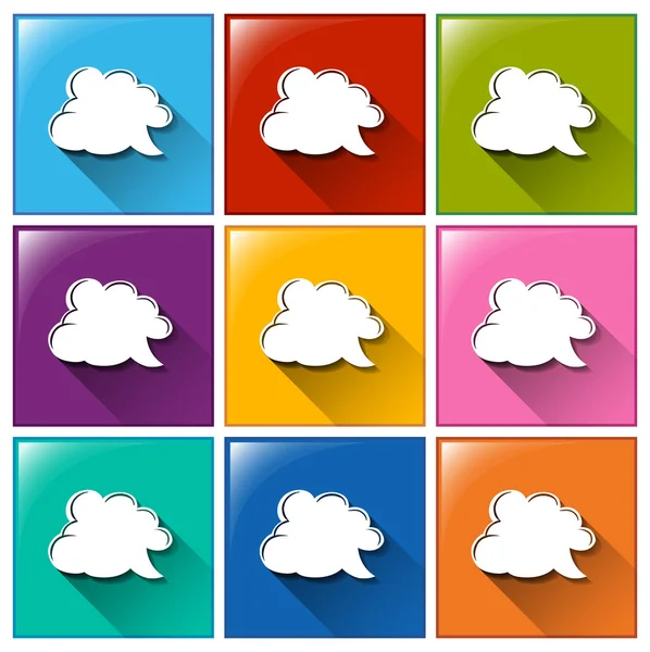 Icons with empty cloud templates — Stock Vector