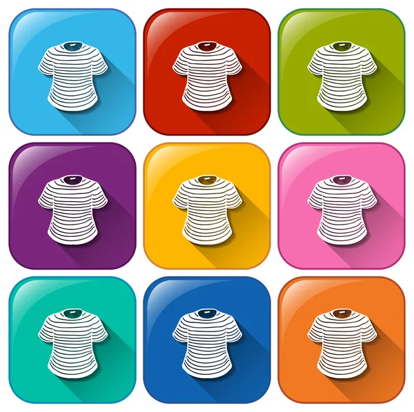 Icônes avec t-shirts — Image vectorielle