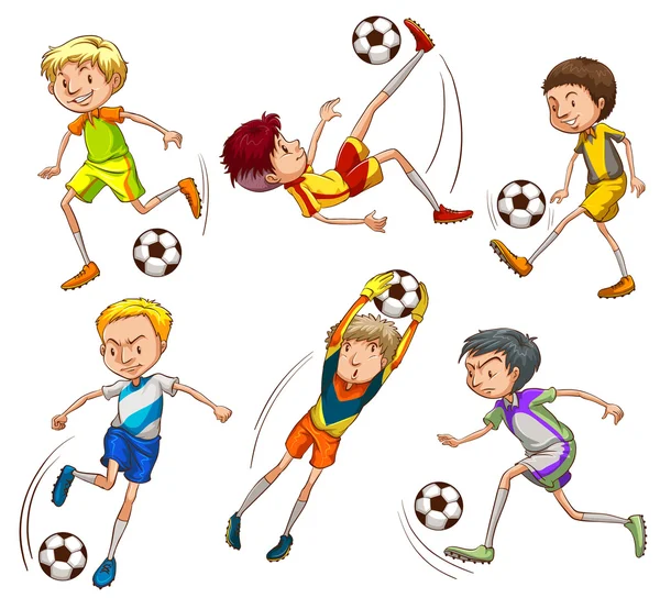 Sketches of the soccer players — Stock Vector