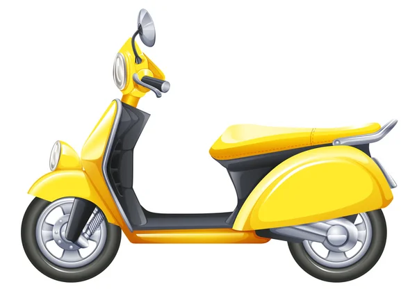 Uno scooter giallo — Vettoriale Stock