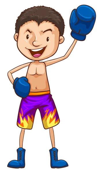 A coloured drawing of a boxer — Stock Vector