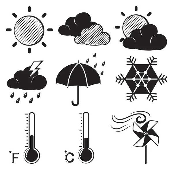 Conditions météorologiques différentes — Image vectorielle