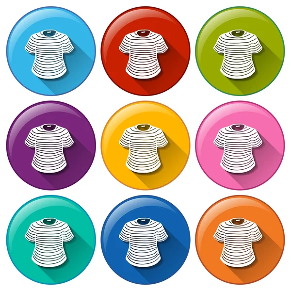 Botones redondeados con camisas — Vector de stock