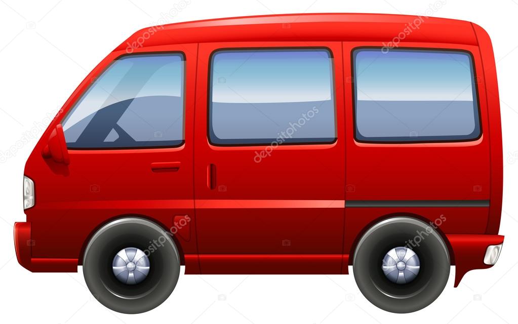 A red minivan