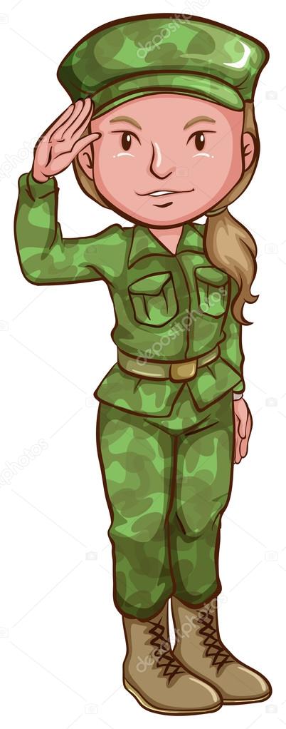A sketch of a female soldier