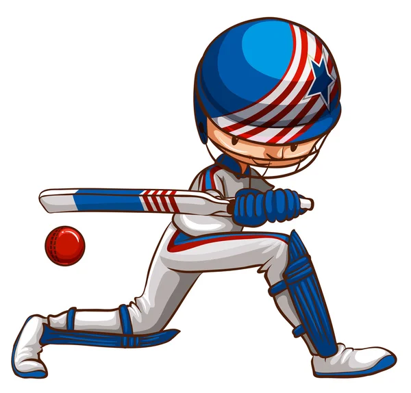 Un jugador de cricket masculino — Vector de stock