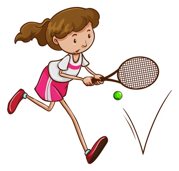 Una jugadora de tenis — Vector de stock