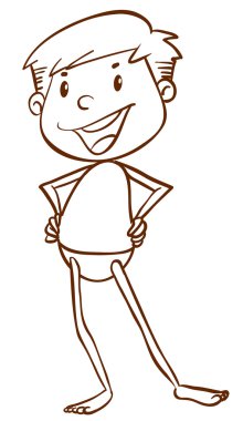 Bir çocuk plaj going için düz bir kroki