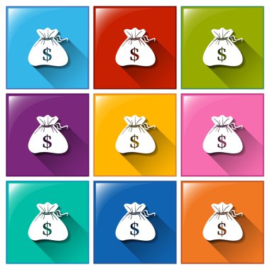 Kutsal kişilerin resmi ile sikke çanta içinde