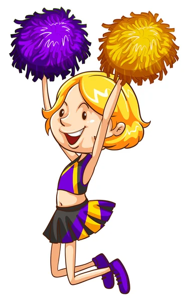 Una cheerleader — Vettoriale Stock