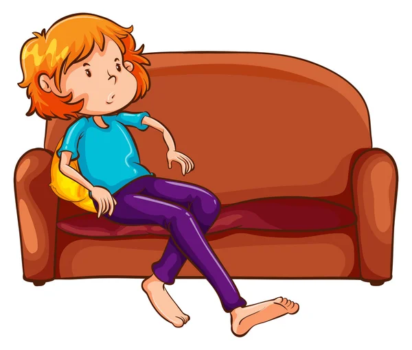Женщина отдыхает на диване — стоковый вектор
