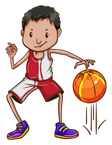 Un jugador de baloncesto enérgico — Vector de stock