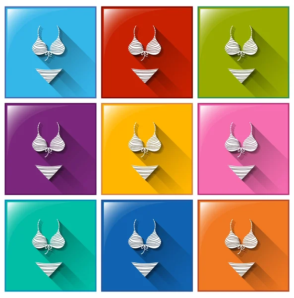 Pictogrammen met swimwears — Stockvector