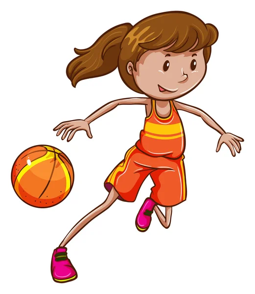 女性のバスケット ボール選手 — ストックベクタ