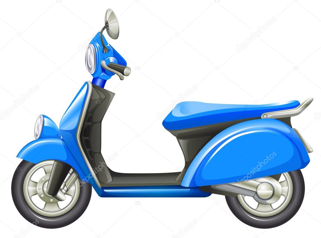 A blue scooter