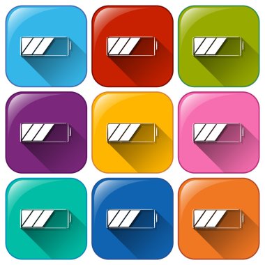 Yuvarlatılmış düğmeler bir şarj pil görüntüleme