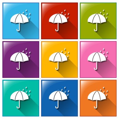 Yağmurlu bir hava tahmini gösterilen düğmeleri