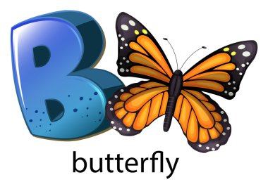 A letter B for butterfly clipart
