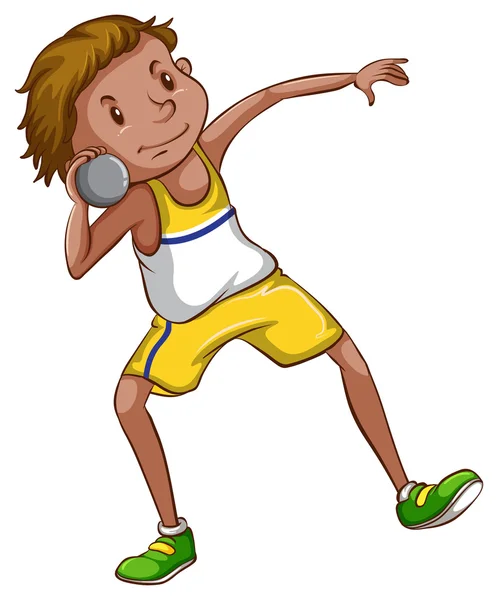 Un boceto de un chico lanzando una pelota — Vector de stock