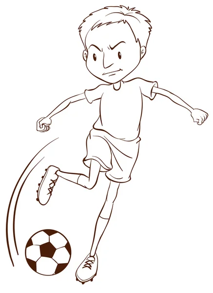 A plain sketch of a soccer player — Stock Vector