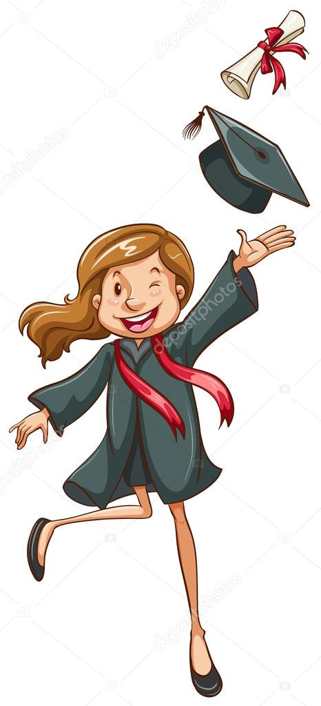 Graduation gown drawing top