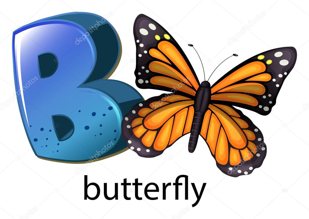 A letter B for butterfly
