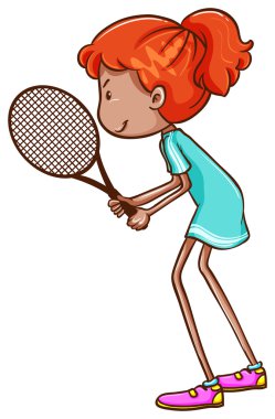 Bir tenis oyuncusu bir kroki