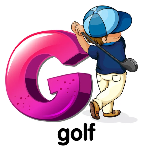 Une lettre G pour le golf — Image vectorielle