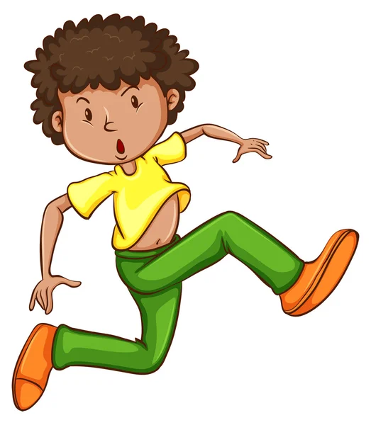 Un dessin simple d'un jeune homme dansant — Image vectorielle
