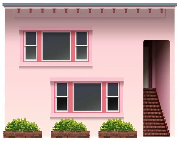 Una gran casa rosa — Vector de stock