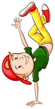 Yeşil gömlek bir dansçı bir kroki