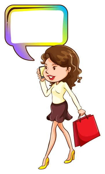 A woman walking while on the phone — Stock Vector