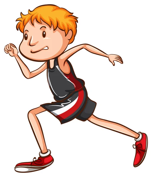 Un simple dibujo de un chico corriendo — Archivo Imágenes Vectoriales