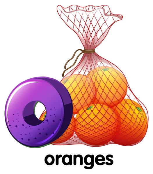 Ένα γράμμα O για πορτοκάλια — Διανυσματικό Αρχείο