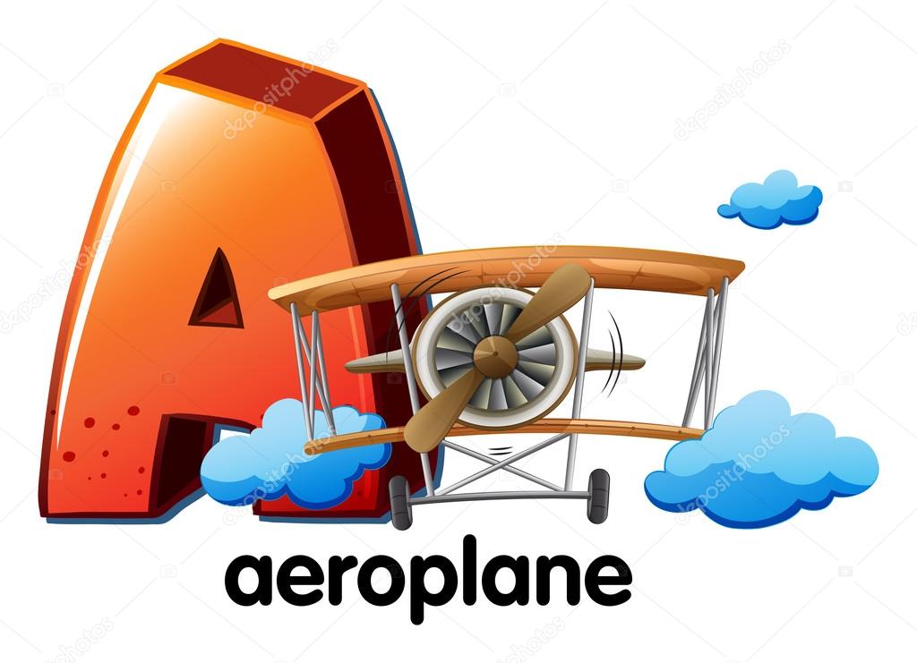 A letter A for aeroplane