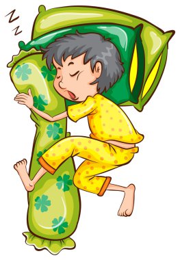 Mışıl mışıl uyuyan genç bir çocuk