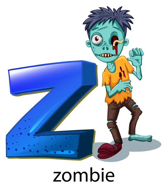 Una letra Z para zombie — Vector de stock