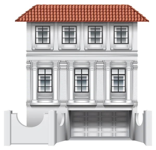 Une grande maison avec garage — Image vectorielle