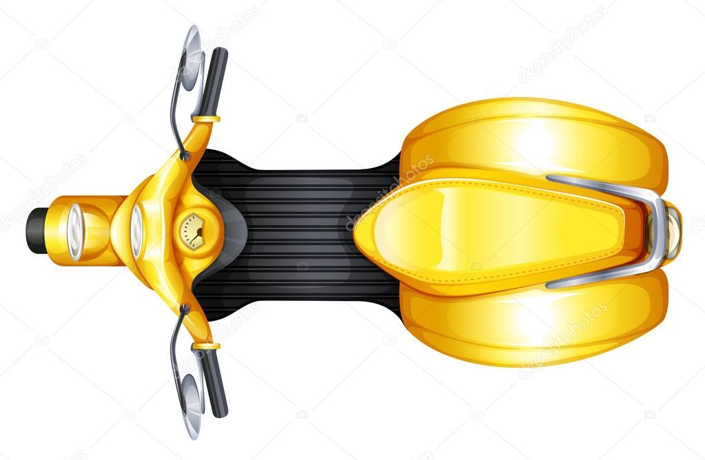 A yellow scooter