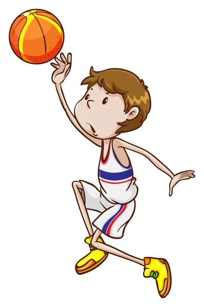 Un joven jugador de baloncesto — Vector de stock