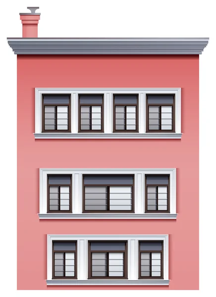 En hög rosa byggnad — Stock vektor
