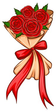 Gelin boquet sade çizimi