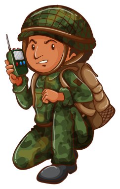 A simple sketch of a brave soldier clipart
