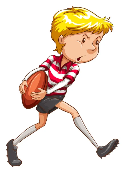 Un simple croquis d'un joueur de rugby — Image vectorielle